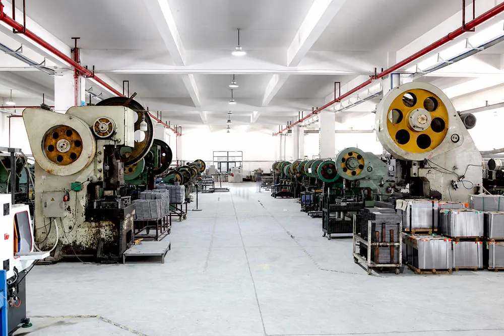 metal manufacturing workshop at the onmuse office furniture factory